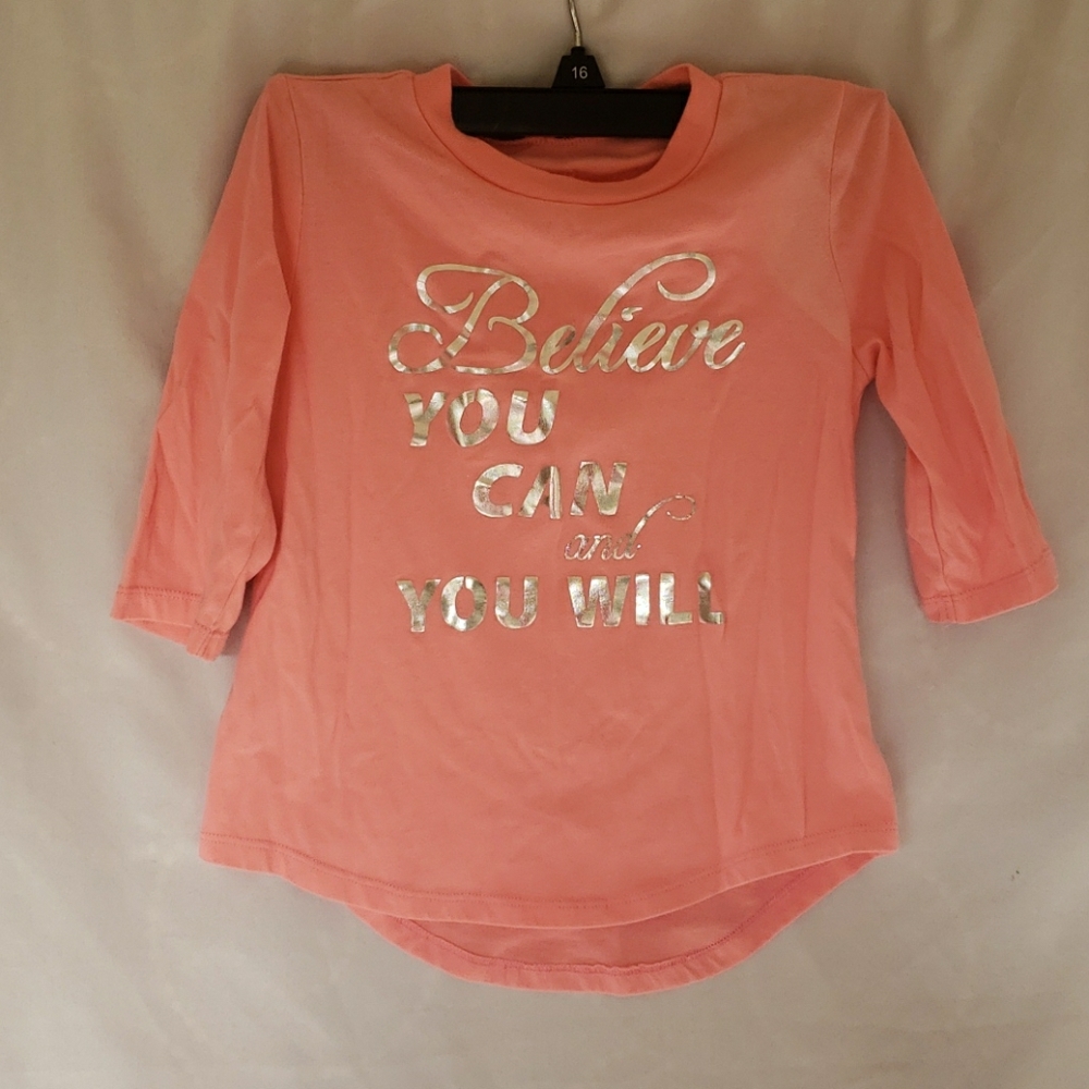 Coral color girls size 7/8.. 3/4 sleeve shirt